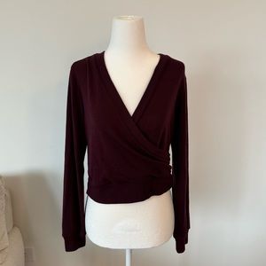 Burgundy wrap sweater